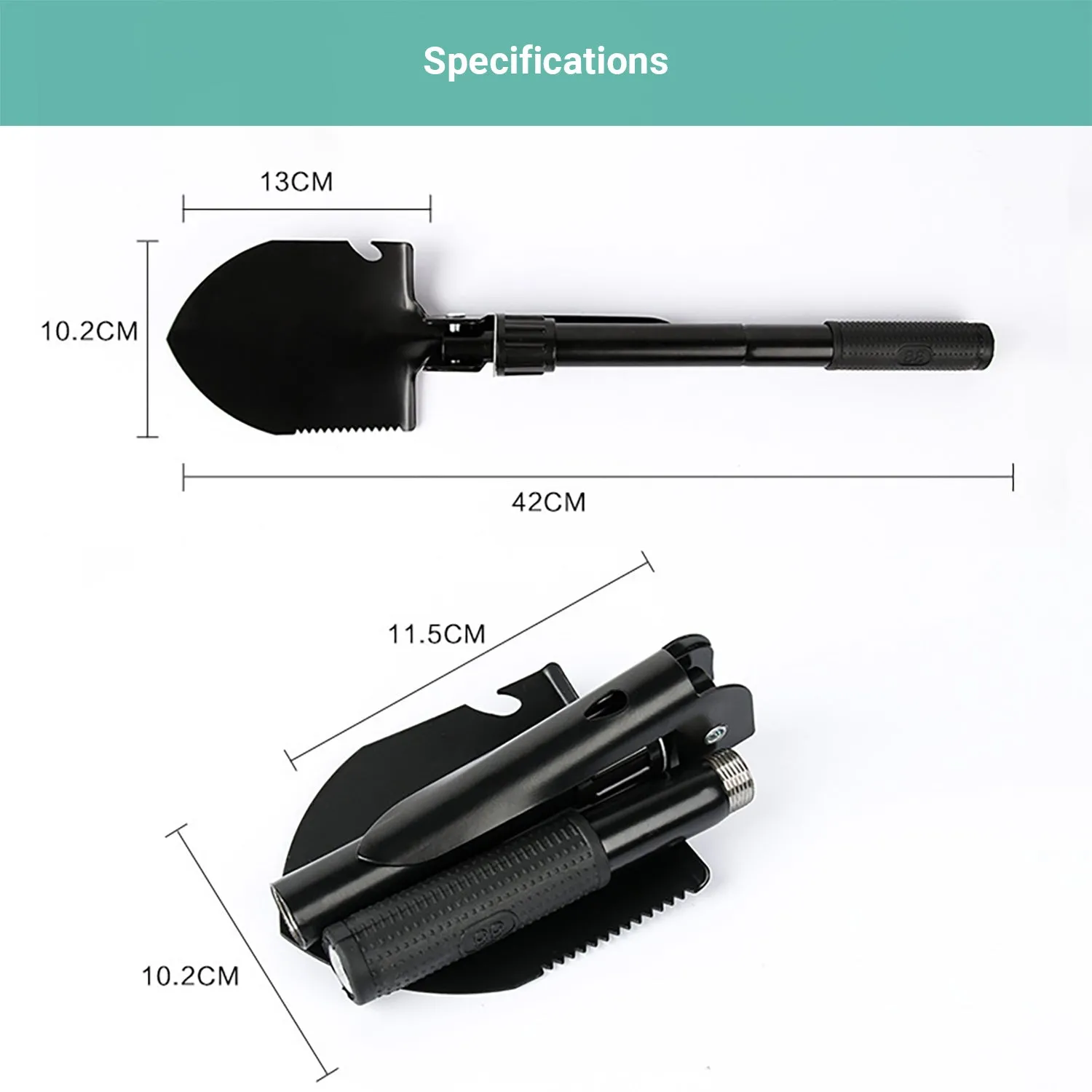 Crocox Folding Shovel Military Portable Tool Garden Spade Outdoor Hiking Pouch