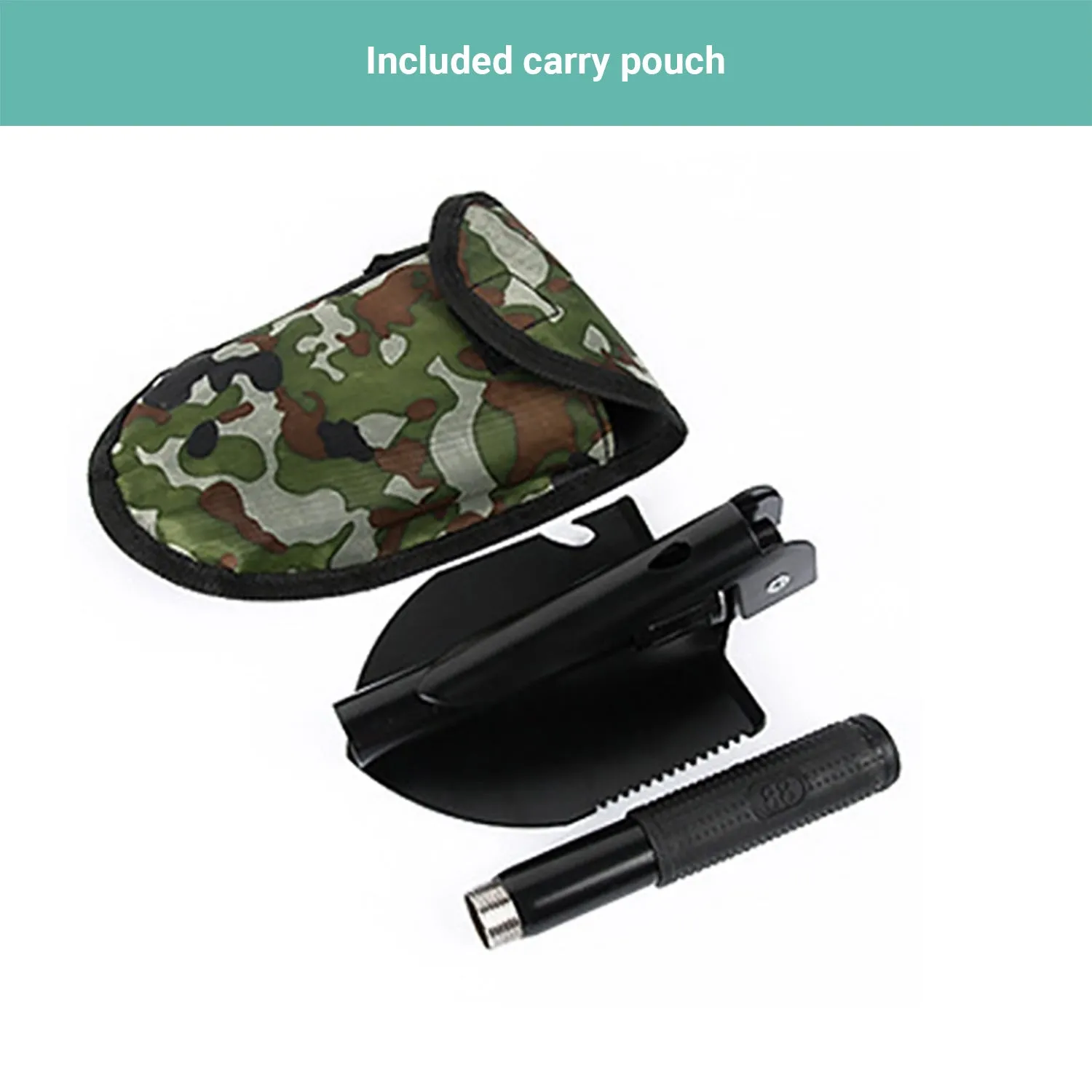 Crocox Folding Shovel Military Portable Tool Garden Spade Outdoor Hiking Pouch