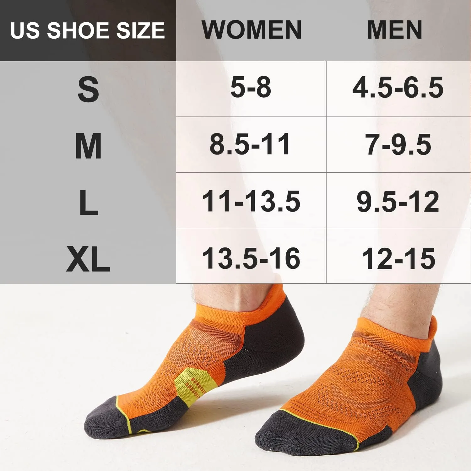 CS CELERSPORT 6 Pack Men's Running Ankle Socks with Cushion, Low Cut Athletic Tab Socks