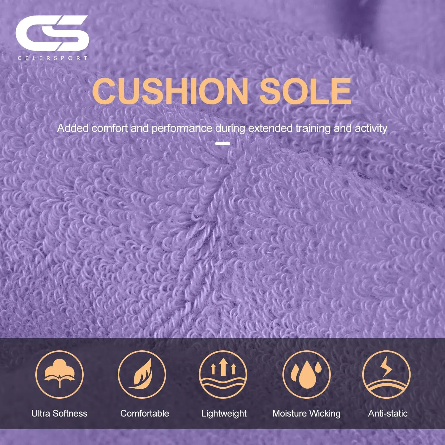 CS CELERSPORT 6 Pairs Ankle Athletic Running Socks Low Cut Sports Tab Socks for Men and Women