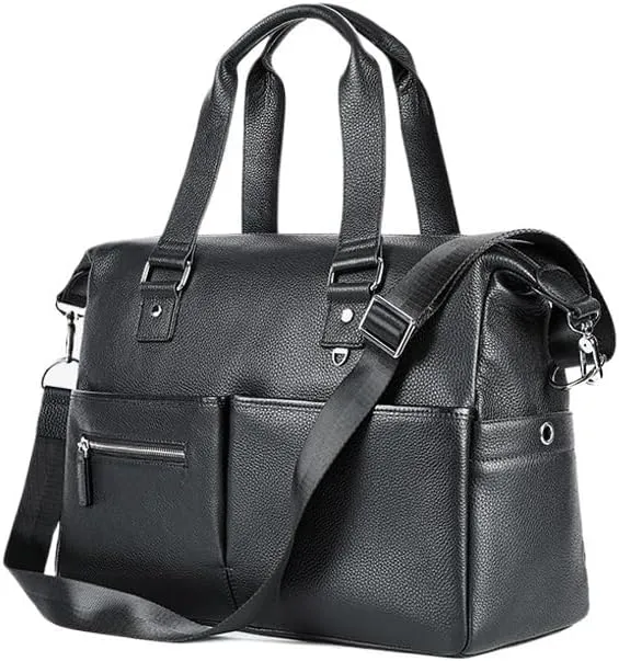 CSCDD First Layer Cowhide Travel Bag Storage Bag Portable Travel Duffel Bag