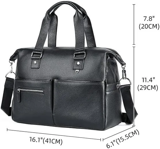 CSCDD First Layer Cowhide Travel Bag Storage Bag Portable Travel Duffel Bag