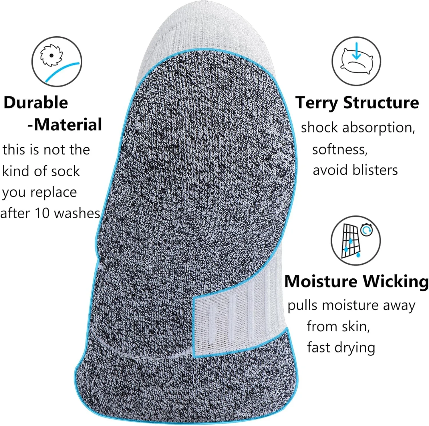 CWVLC No Show Sports Compression Socks for Men Women with Cushion (4/8 Pairs)