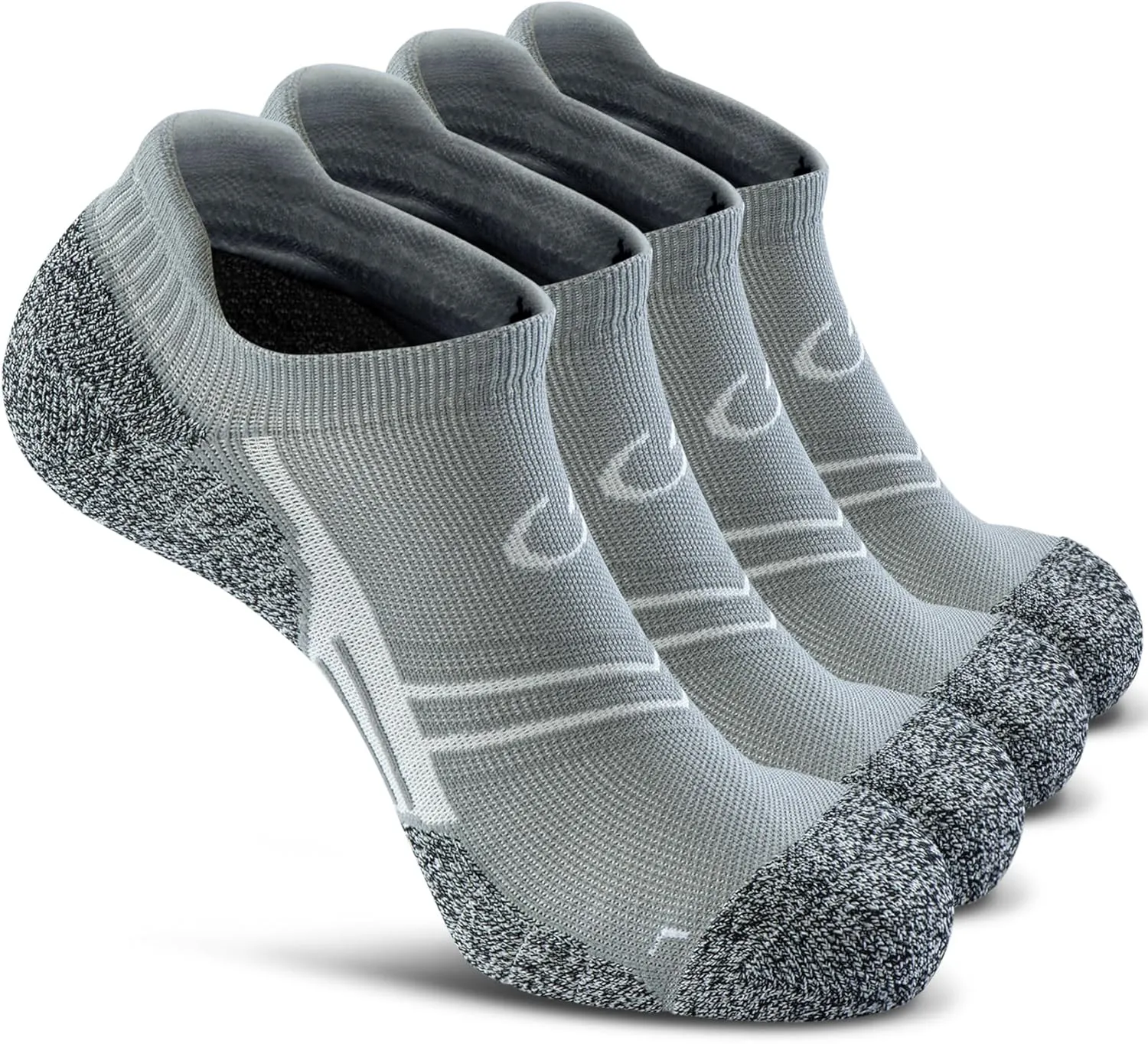 CWVLC No Show Sports Compression Socks for Men Women with Cushion (4/8 Pairs)