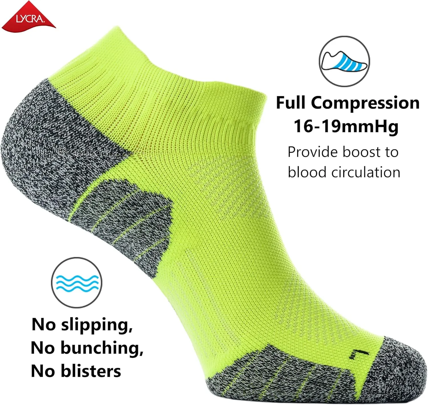 CWVLC Unisex Cushioned Compression Athletic Ankle Socks Multipack