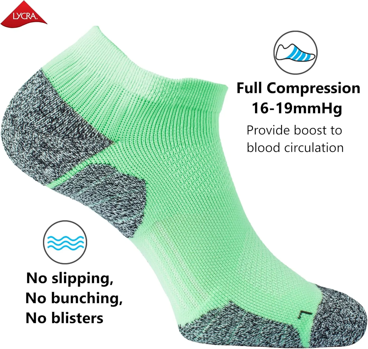 CWVLC Unisex Cushioned Compression Athletic Ankle Socks Multipack
