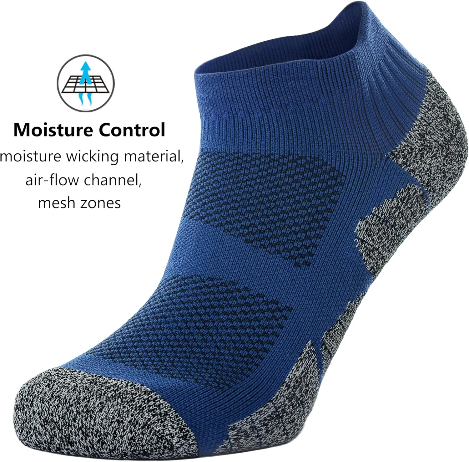 CWVLC Unisex Cushioned Compression Athletic Ankle Socks Multipack