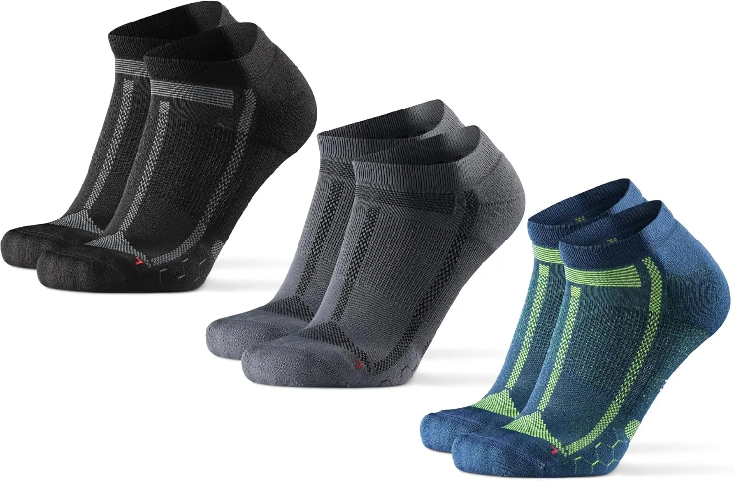 DANISH ENDURANCE Ankle Running Socks for Long Distances, Cushioned, Anti-Blister, Moisture Wicking, Men & Women, 3 & 5 Pack