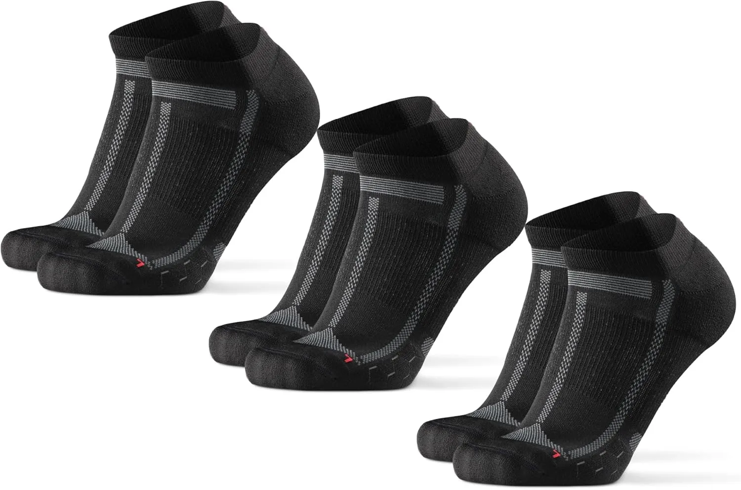 DANISH ENDURANCE Ankle Running Socks for Long Distances, Cushioned, Anti-Blister, Moisture Wicking, Men & Women, 3 & 5 Pack