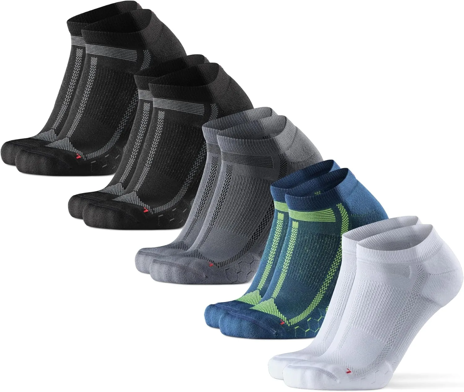 DANISH ENDURANCE Ankle Running Socks for Long Distances, Cushioned, Anti-Blister, Moisture Wicking, Men & Women, 3 & 5 Pack