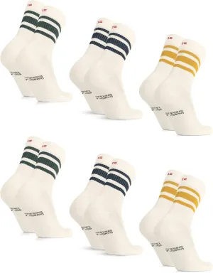 DANISH ENDURANCE Athletic Tennis Socks for Women & Men, Performance Socks, Crew Length, Breathable, 3 or 6-Pack