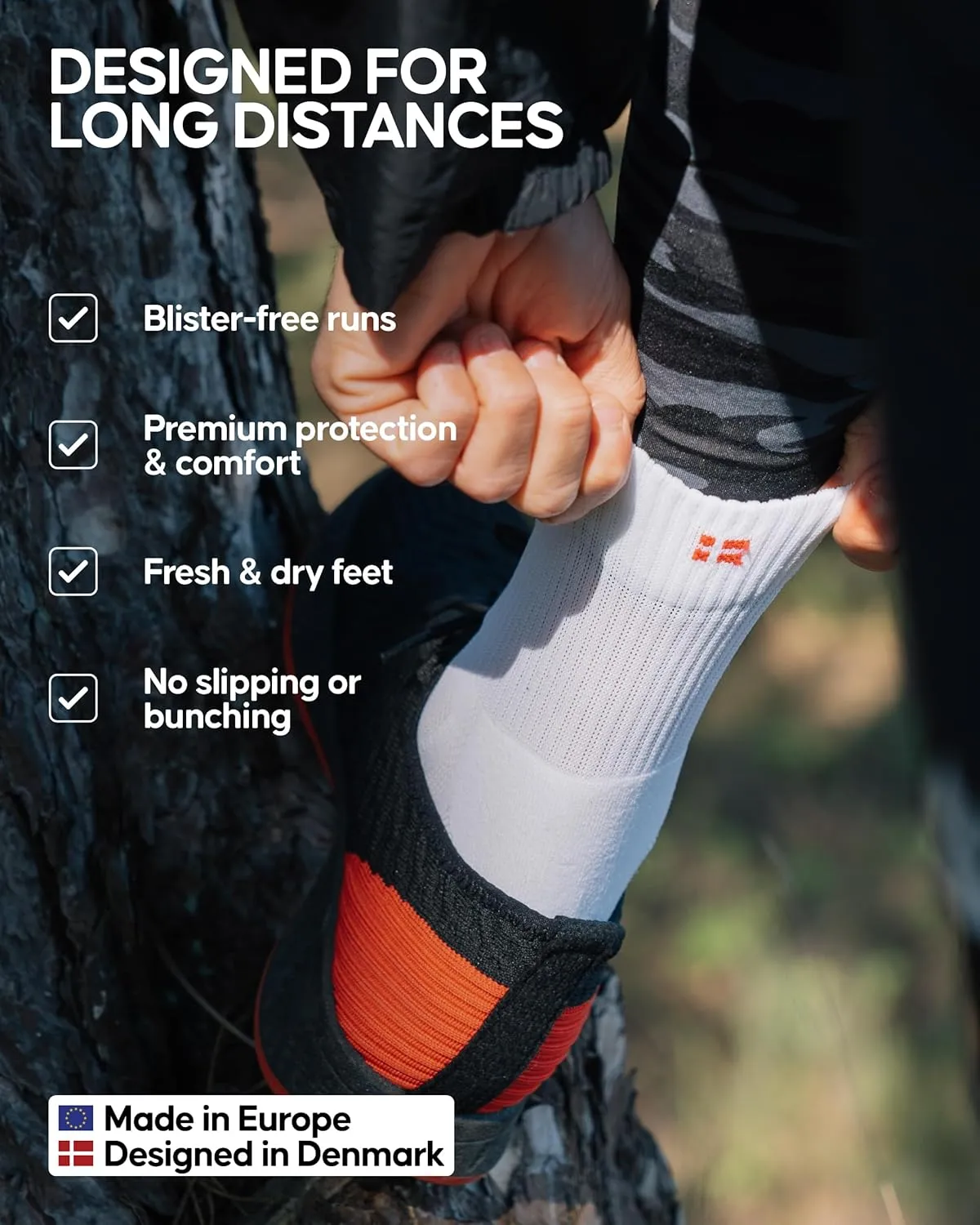 DANISH ENDURANCE Cushioned Running Socks for Long Distances, Quarter Length, Anti-Blister for Men & Women, 3 and 5 Pack