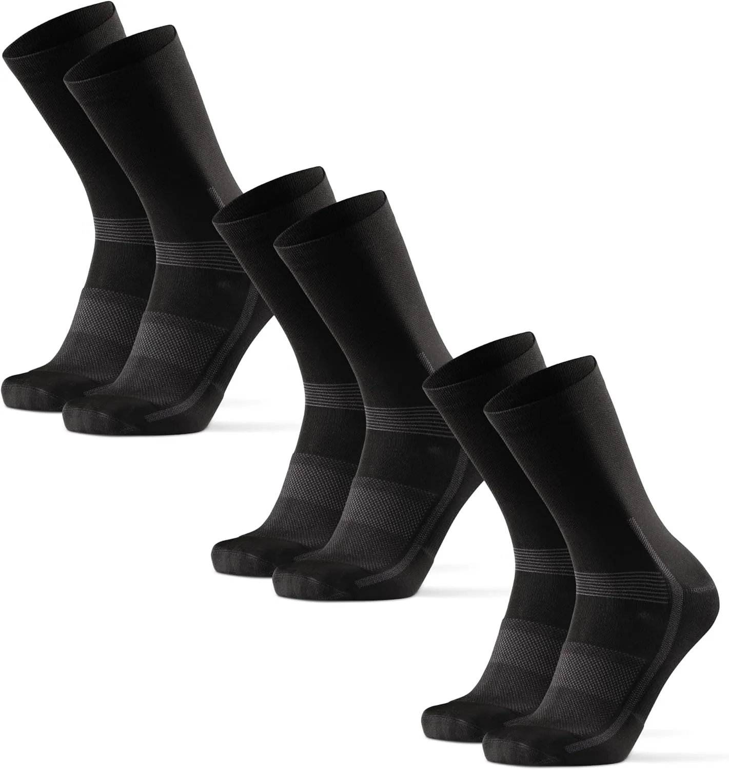 DANISH ENDURANCE Cycling Socks, Crew Length, Breathable, and Cushioned Bike Socks, for Men & Women, Unisex, 3-Pack