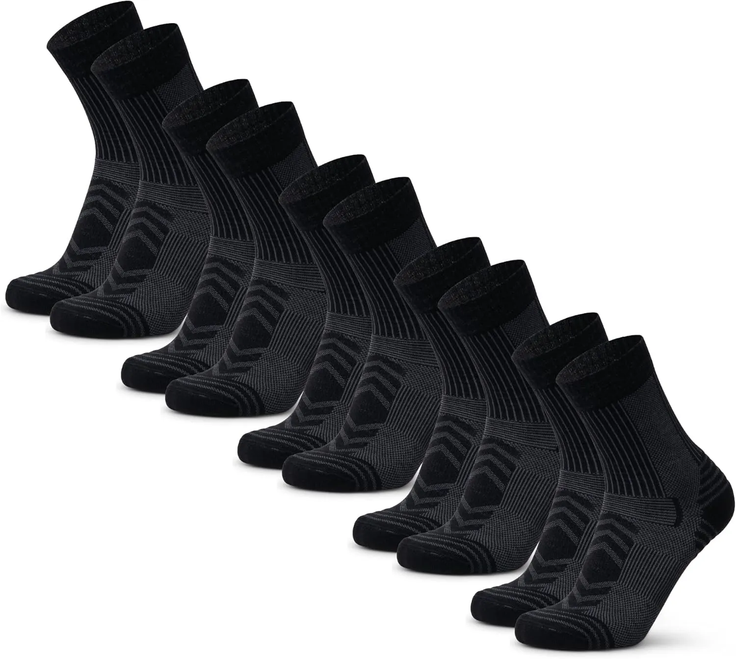 DANISH ENDURANCE Merino Wool Light Hiking Socks, Cushioned & Moisture Wicking Hiking Socks, Men, Women & Kids, 3 or 5 Pack