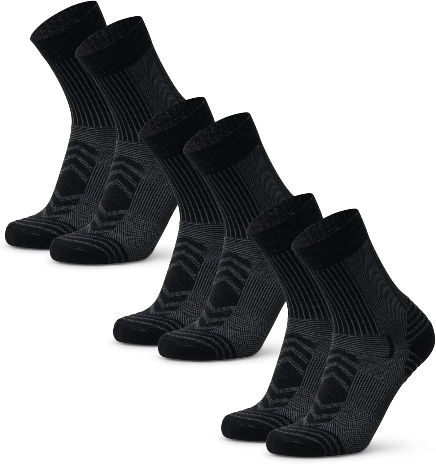 DANISH ENDURANCE Merino Wool Light Hiking Socks, Cushioned & Moisture Wicking Hiking Socks, Men, Women & Kids, 3 or 5 Pack