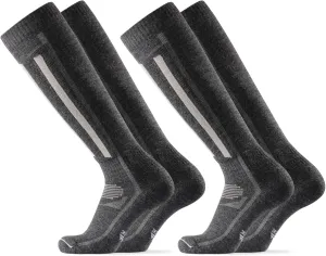 DANISH ENDURANCE Merino Wool Thermal Ski Socks, Shin Padding, Warm, for Men & Women 1 or 2 Pack