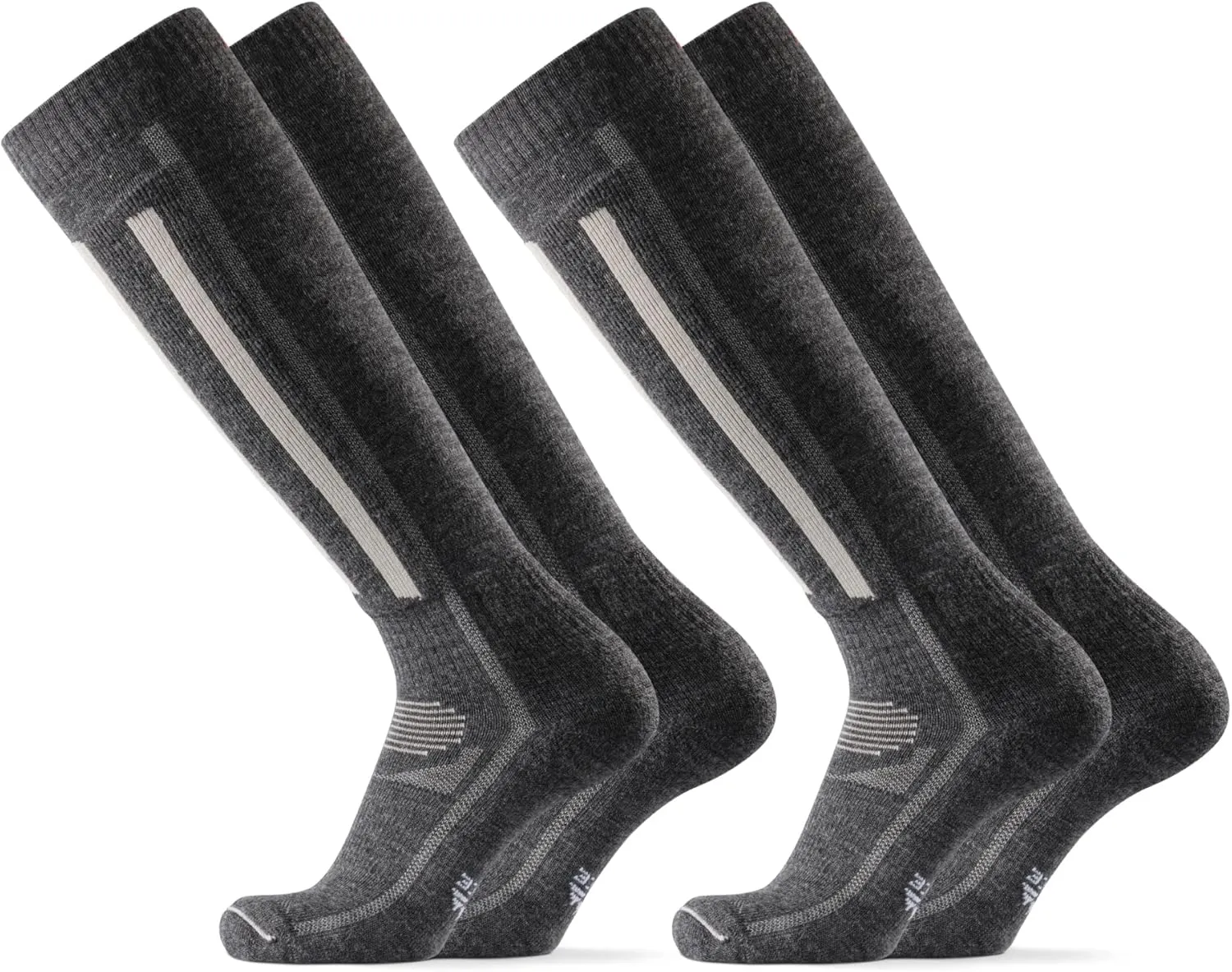 DANISH ENDURANCE Merino Wool Thermal Ski Socks, Shin Padding, Warm, for Men & Women 1 or 2 Pack