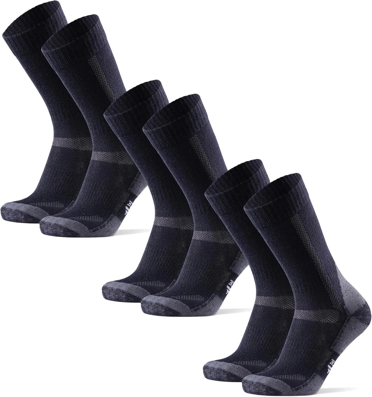 DANISH ENDURANCE Winter Hiking Socks, Anti-Blister Merino Wool, 3-Pack