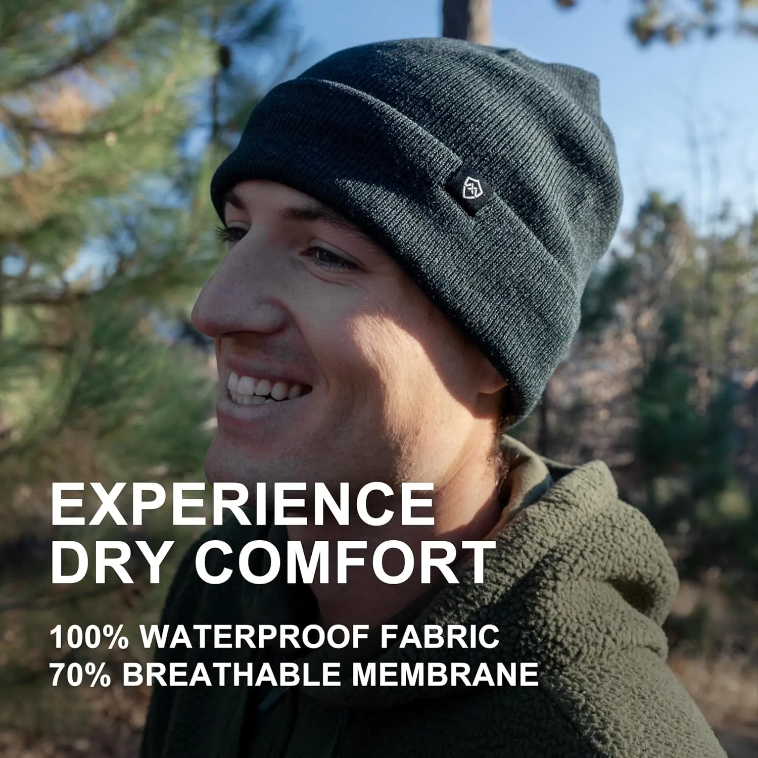 DexShell Waterproof Beanie for Men & Women, Windproof Thermal Winter Hat with Fleece Liner, Cuffed Knit Cap for Cold Weather