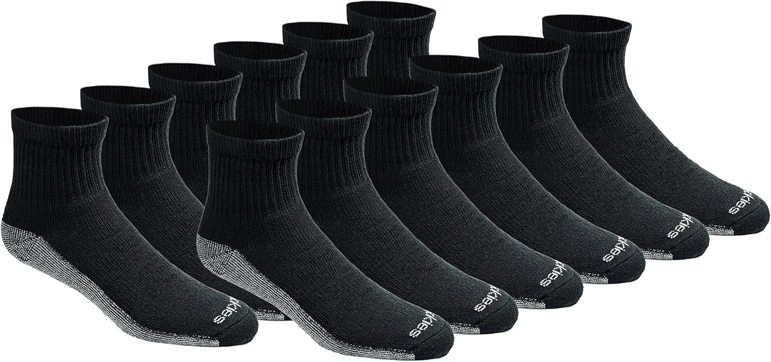 Dickies Men's Dri-tech Moisture Control Quarter Socks, Available in M-XXL (6, 12, 18 Pairs)