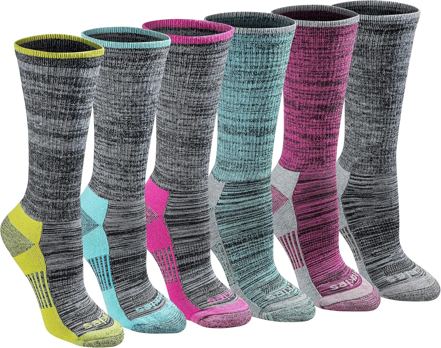 Dickies Women's Dri-tech Fashion Moisture Control Crew Socks, Available in S-XL (5, 6, 12 Pairs)