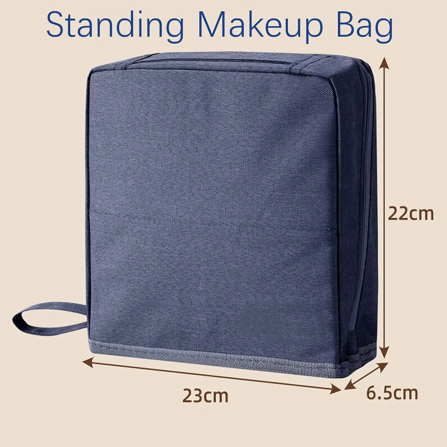 Doresty Makeup Bag, Reusable Portable Doresty Standing Makeup Bag Large Capacity, Folding Vertical Makeing Organizer Bags with Compartments for Travel Work Home (Purple)