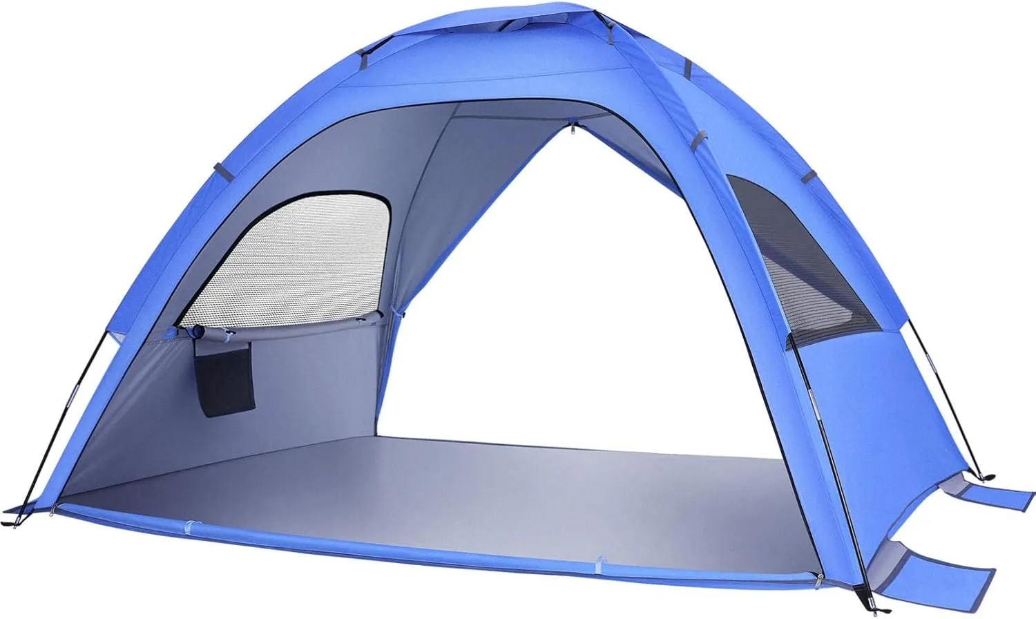 Double-Door Portable Beach Tent UPF Sun Shade Shelter for Family Camping Hiking Vacation Accommodates People Includes Storage Bags Wind Accessories Navy