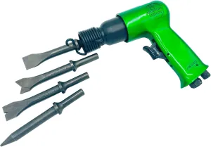 DYNAMIC POWER Short Barrel Air Hammer Kit with 4-Chisels, Alloyed steel barrel and heat-treated piston D319115-SA