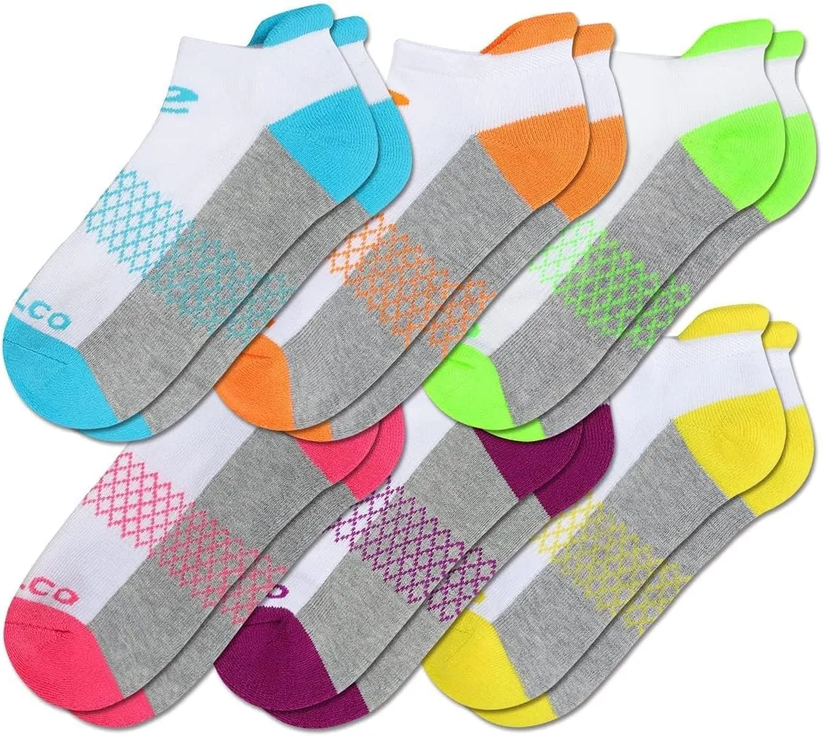 eallco Womens Ankle Socks 6 Pairs Running Athletic Cushioned Sole Socks With Tab