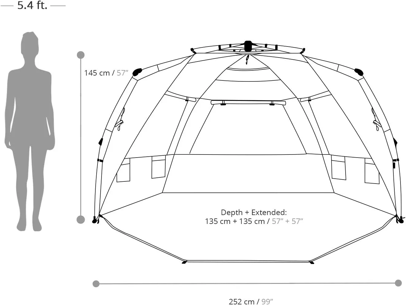 Easthills Outdoors Instant Shader Enhanced (Prints) Deluxe XL Beach Tent 4-6 Person Pop Up Sun Shelter 99" Wide for Family UPF 50  Double Silver Coated with Extended Zippered Porch Coral