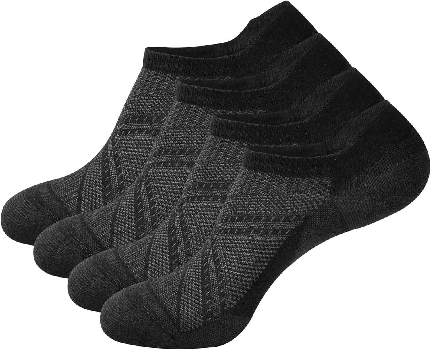 ECOEY Light Weight Merino Wool Athletic Running Socks for Men and Women 4 Pairs