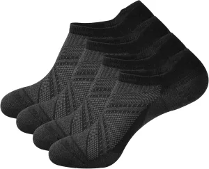 ECOEY Light Weight Merino Wool Athletic Running Socks for Men and Women 4 Pairs