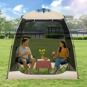 EighteenTek Screen House Gazebo, 2-4-6 Person Pop Up Screen Tent, Instant Screen Room with Carry Bag, Outdoor Mosquito Tent Pop-Up, Sun Shade Shelter for Patio, Garden, Backyard, Deck