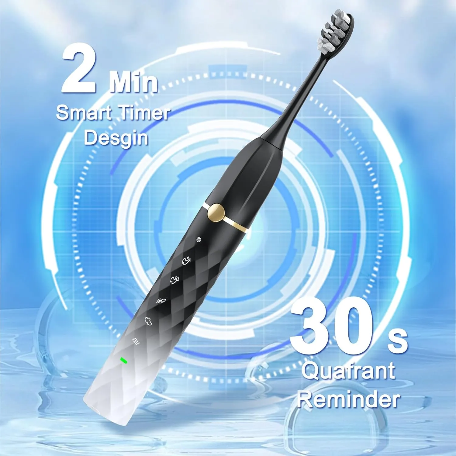 Electric Toothbrush Set, Equipped with 10 Brush Heads and Travel case, IPX8 Waterproof, 2-Minute Timer, 42000 high-Frequency Vibrations, 5 Modes, The First Choice for Gift Giving