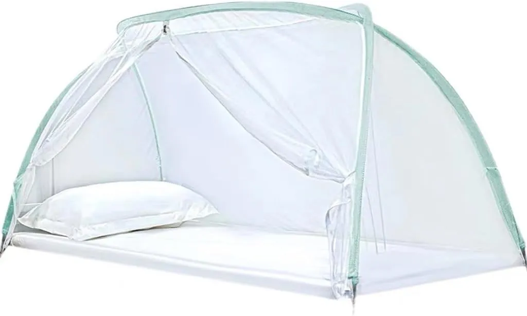 Elegant Pop-Up Mosquito Net Tent for Beds Mosquito Net for Students Dorm Bunk Bed Portable Folding Design for Teen Girls Baby Adults Trip Twin Bed (Green, 35" W x 75" L (Pack of 1))