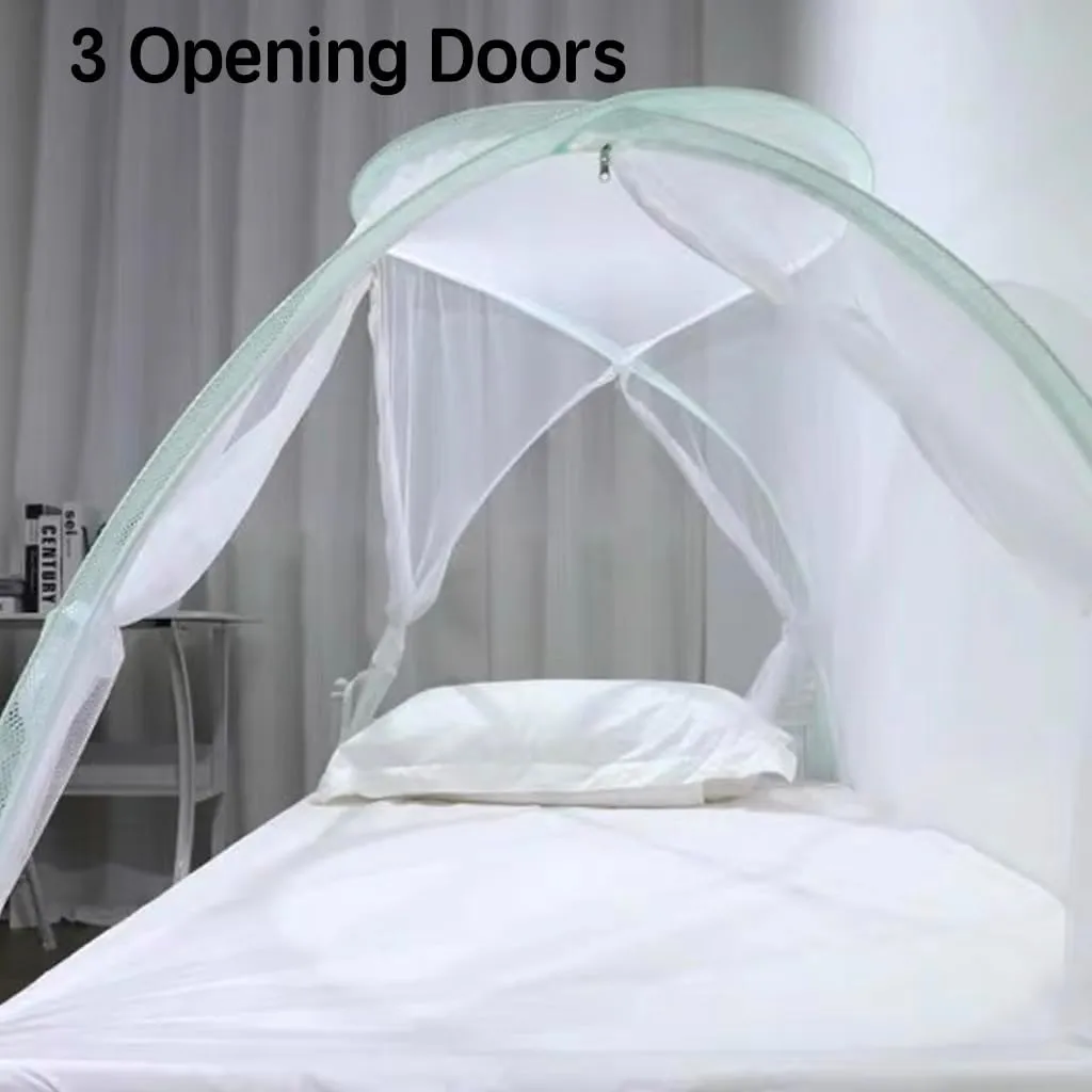 Elegant Pop-Up Mosquito Net Tent for Beds Mosquito Net for Students Dorm Bunk Bed Portable Folding Design for Teen Girls Baby Adults Trip Twin Bed (Green, 35" W x 75" L (Pack of 1))
