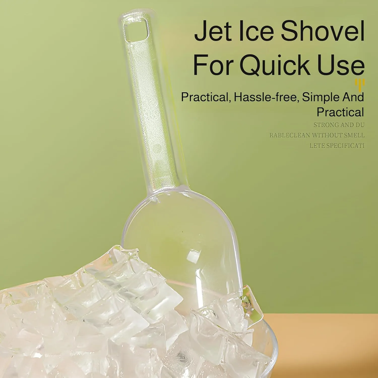 [Ellniges]【Industrial-Strength Ice Shovel】 Commercial Grade Plastic - Hygienic Material, Reinforced Handle, 8 Size Options - Perfect for Snow Cones, Bulk Food, Camping