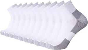 EnerWear 10P Pack Unisex Cotton Moisture Wicking Cushion Ankle Socks