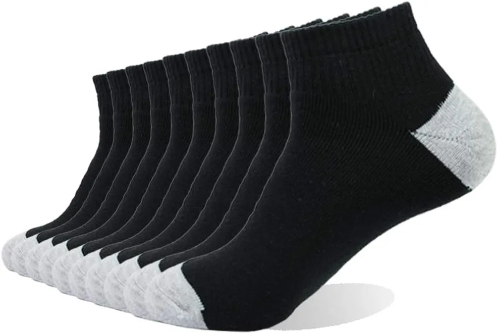 EnerWear 10P Pack Unisex Cotton Moisture Wicking Cushion Ankle Socks