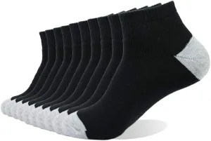 EnerWear 10P Pack Unisex Cotton Moisture Wicking Cushion Ankle Socks