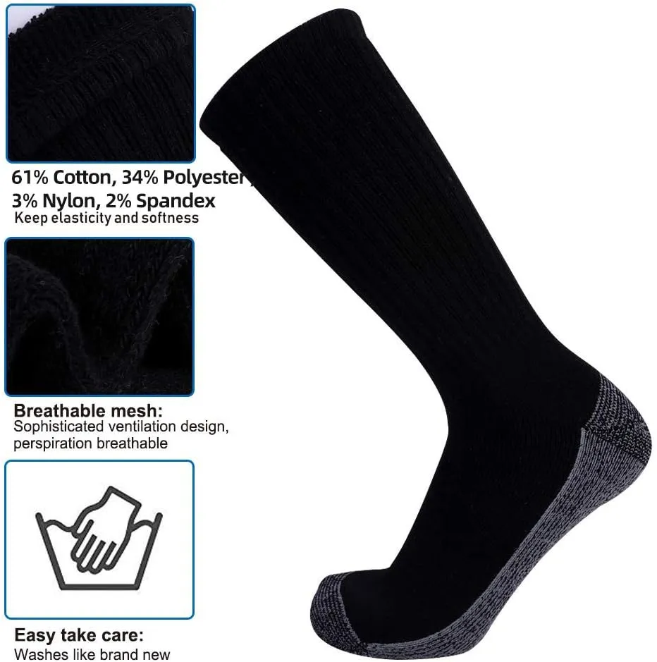 EnerWear 10P Pack Unisex Cotton Moisture Wicking Cushion Crew Socks