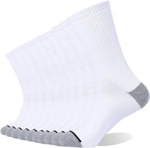 EnerWear 10P Pack Unisex Cotton Moisture Wicking Cushion Crew Socks