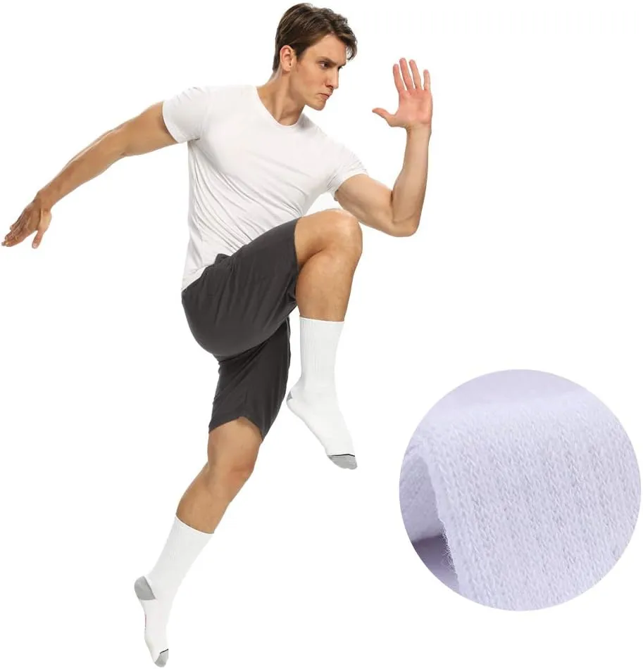 EnerWear 10P Pack Unisex Cotton Moisture Wicking Cushion Crew Socks