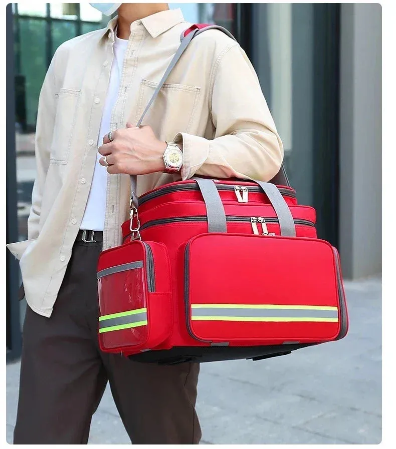 Essential first aid suitcase for emergency situations