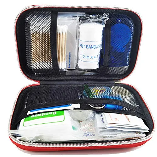 Evantek First Aid Kit Medical Med - 155 Pcs Kit Waterproof Emergency Kit for Camping Hiking Home Outdoor Truck Vehicle Car Fishing Travel Biking
