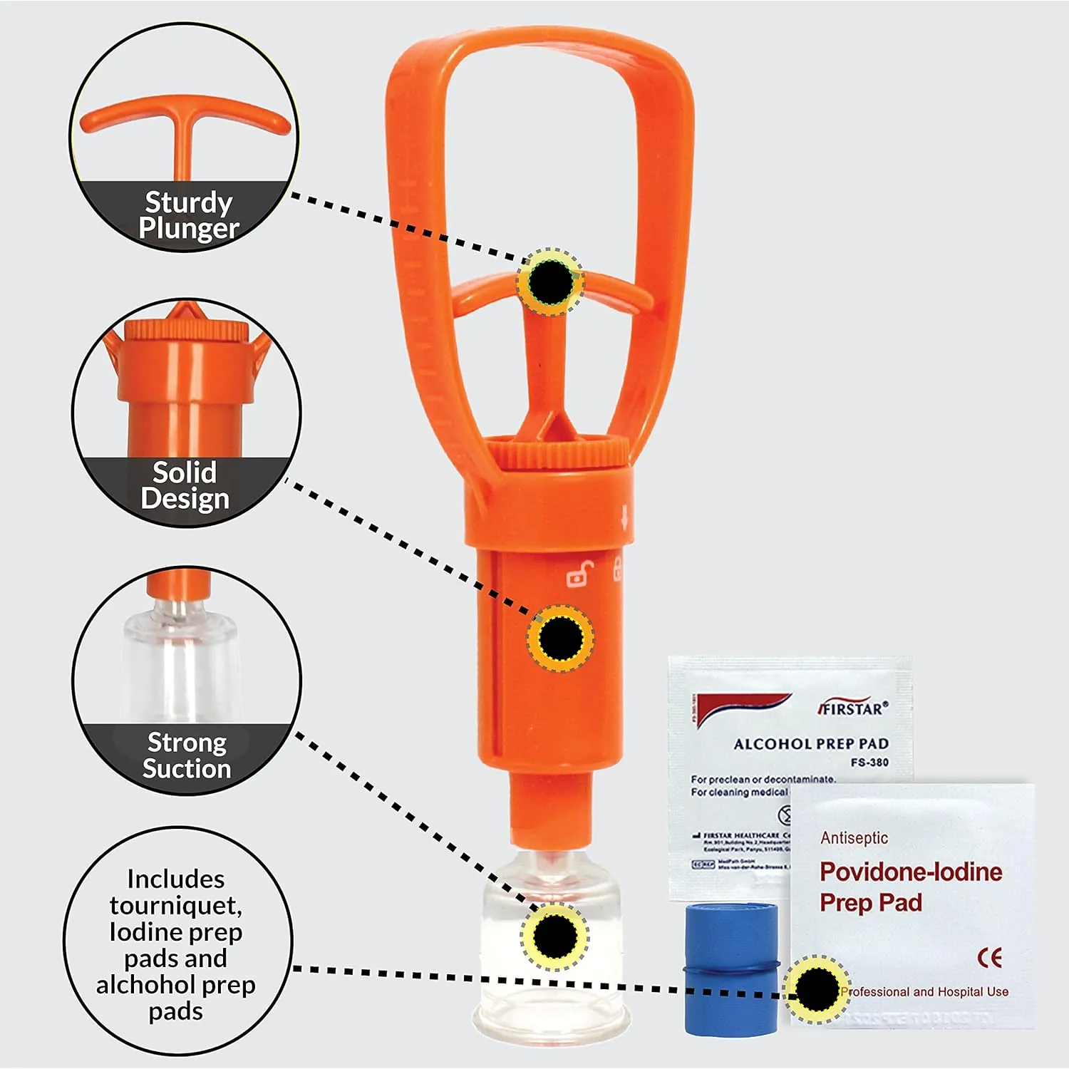 Ever Ready First Aid Snake Bite Venom Extractor Kit Latex Free - 3 Count