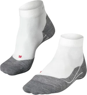 FALKE Men's RU4 Endurance Short Running Socks, Quarter, Medium Cushion, Breathable Quick Dry, Organic Cotton, White (White-Mix 2020), 9-10, 1 Pair