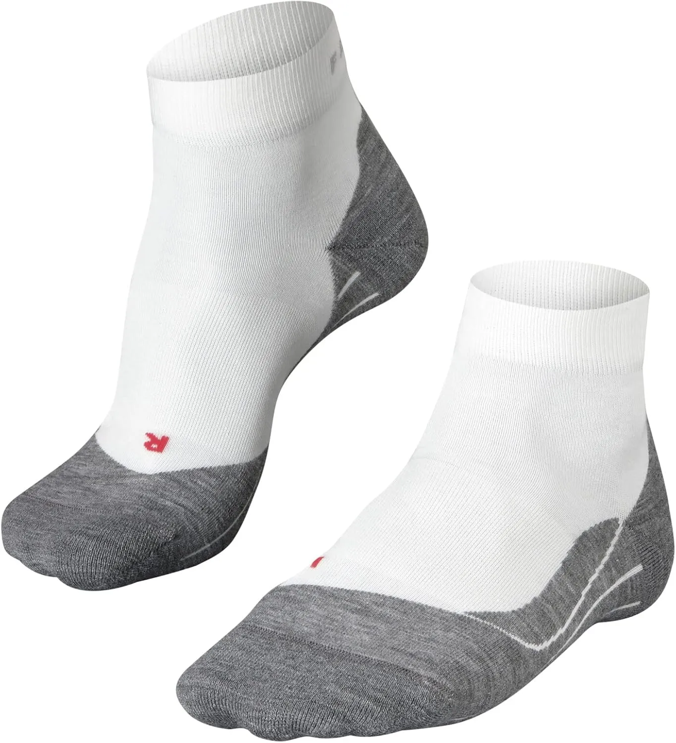 FALKE Men's RU4 Endurance Short Running Socks, Quarter, Medium Cushion, Breathable Quick Dry, Organic Cotton, White (White-Mix 2020), 9-10, 1 Pair