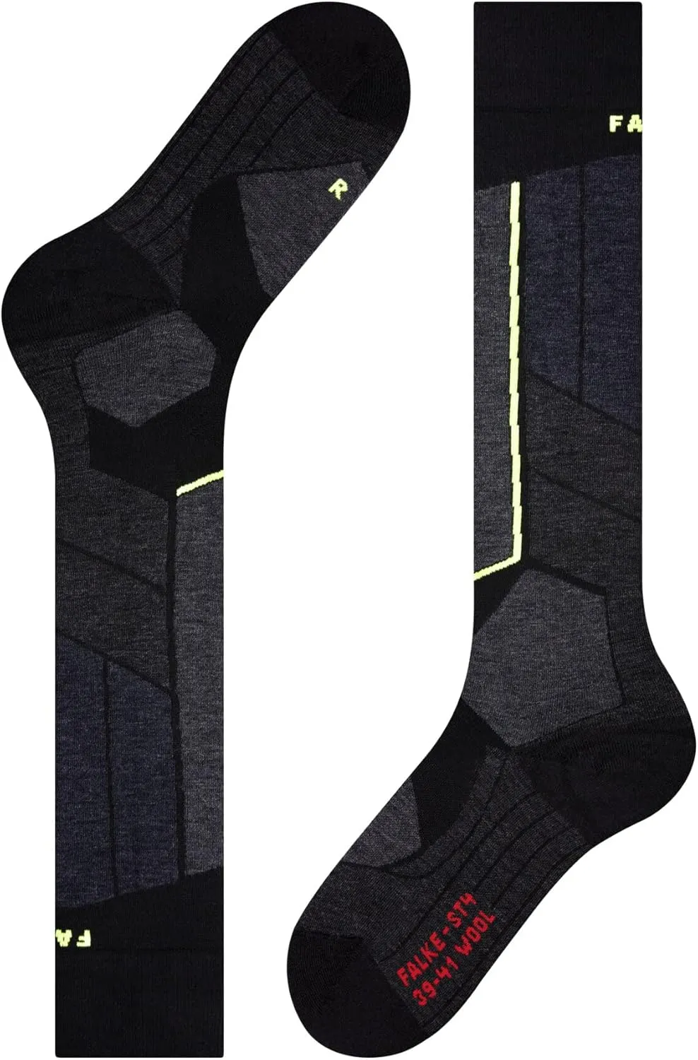FALKE Men's ST4 Wool Ski Tour Socks, Ultralight Cushion, 1 Pair
