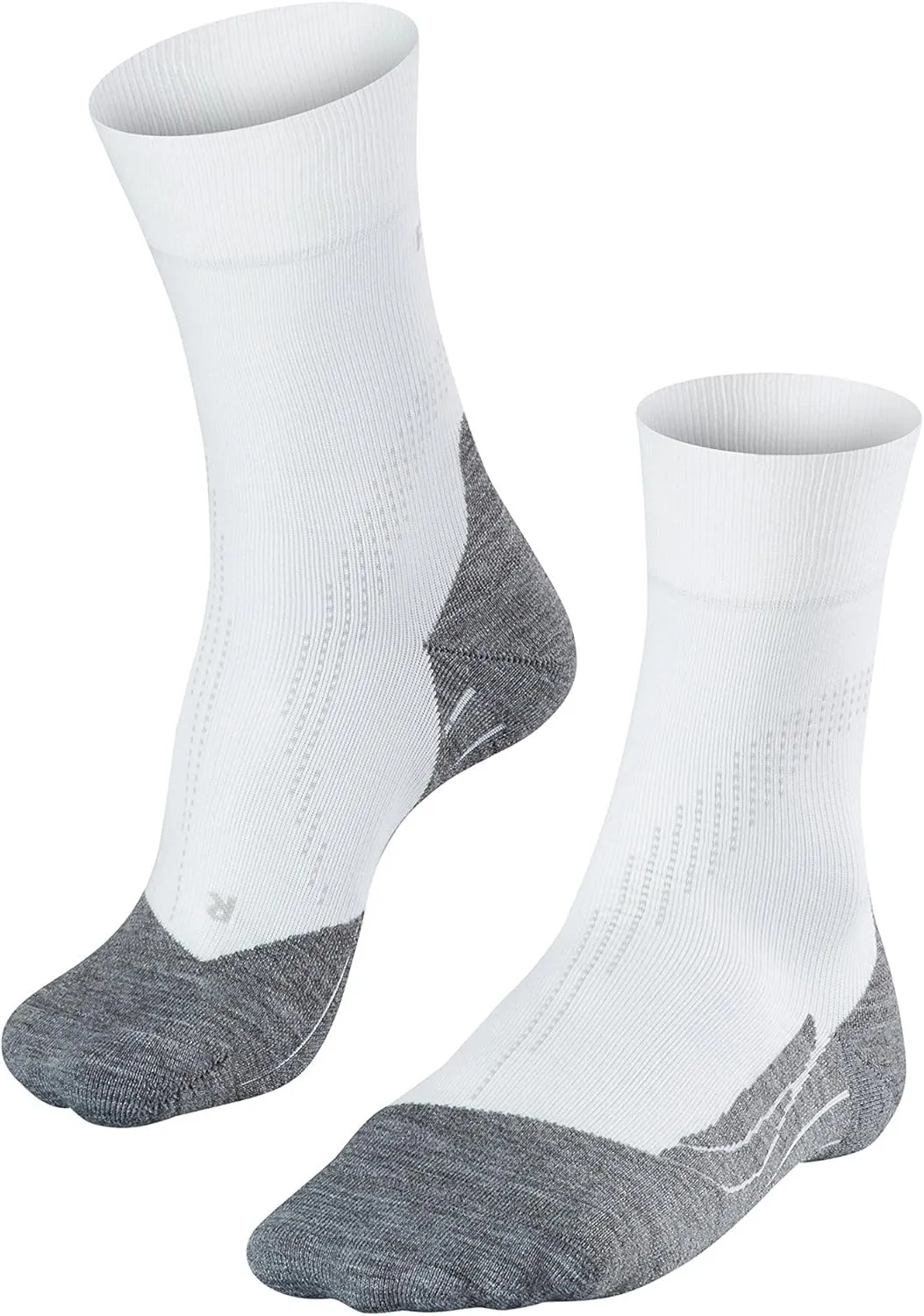FALKE Men's Stabilizing Cool Running Socks, Mid Calf, Medium Cushion, High Support, Breathable Quick Dry, Lyocell, White (White-Mix 2020), 10.5-11.5, 1 Pair